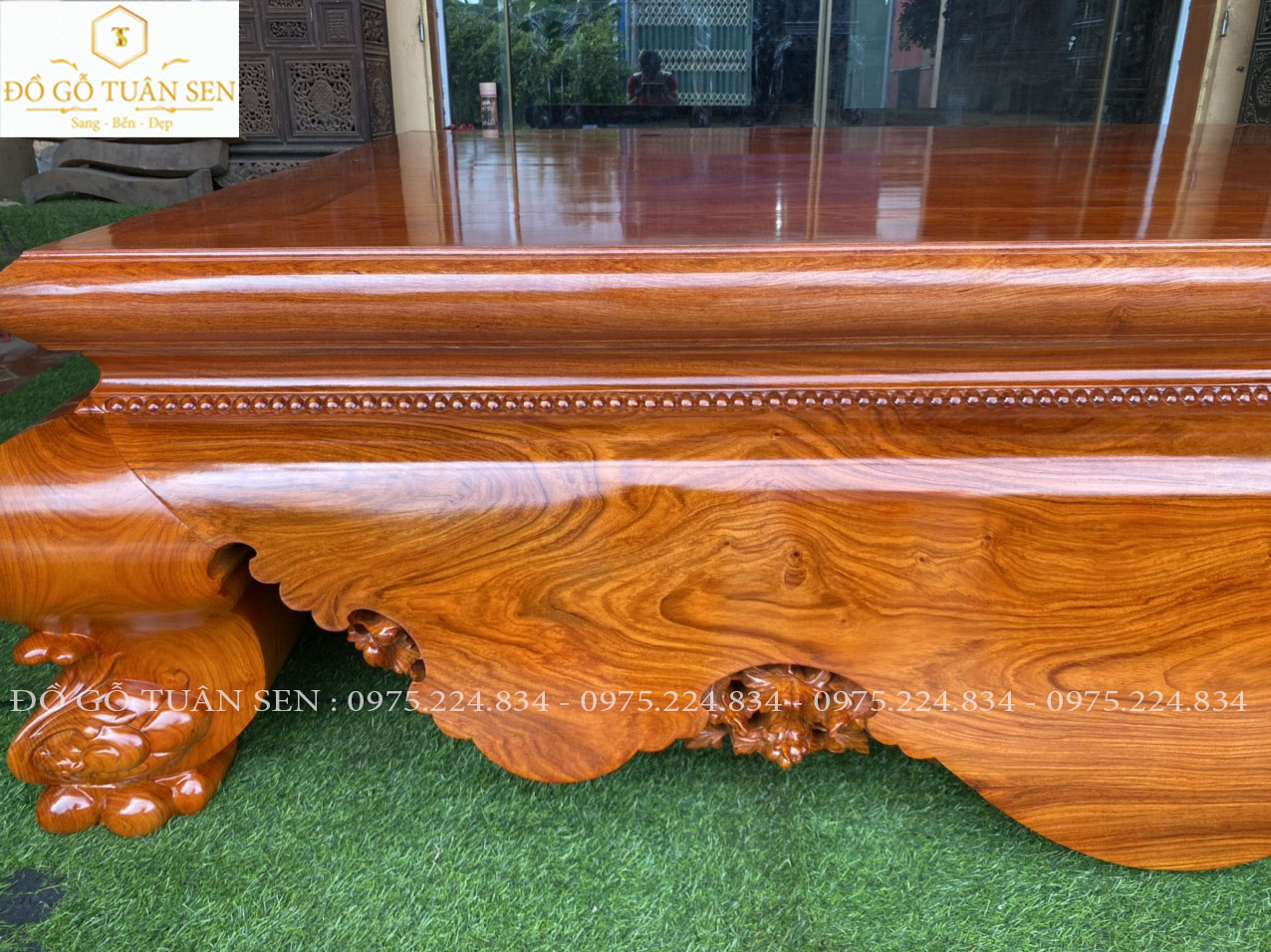 Thông tin kích thước bộ sập trơn gỗ hương đẹp 